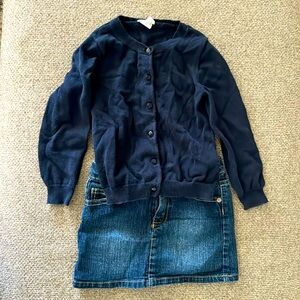 4T Jean skirt with Cardigan
